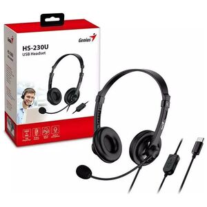 GENIUS sluchátka HS-230U, USB-C, 2.4m, černá