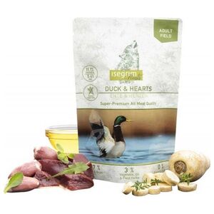 Isegrim Isegrim Adult Duck & Hearts - υγρή τροφή για ενήλικους σκύλους, πάπια με καρδιές κοτόπουλου και λαχανικά, φακελάκι 410g