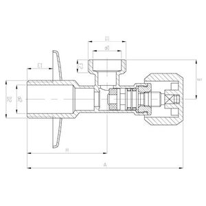 Invena Γωνιακή βαλβίδα εκκένωσης 1/2"x1/2"  (H/ZW-52-015)