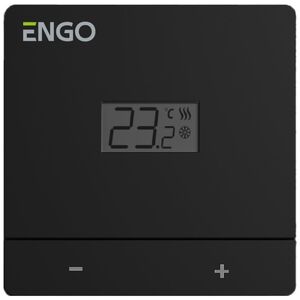 Engo Engo ενσύρματος ρυθμιστής θερμοκρασίας, μαύρος με τροφοδοσία από μπαταρία EASYBATB