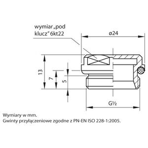 Perfexim Βαλβίδα για χαλύβδινο καλοριφέρ 1/2" 4216 G1/2 Z PN10 (20-402-0000-000)