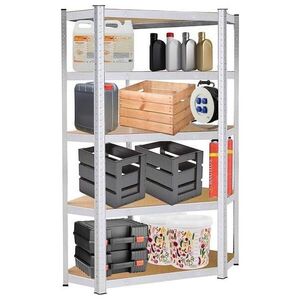 Springos Μεταλλική γωνιακή ραφιέρα με 5 ράφια 180x90x40 cm 875 kg για γκαράζ, υπόγειο ΠΟΛΥΧΡΗΣΤΙΚΗ
