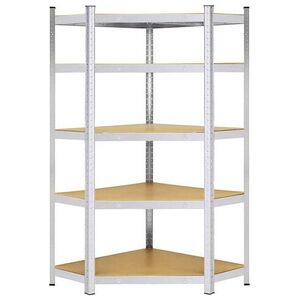 Springos Μεταλλική γωνιακή ραφιέρα με 5 ράφια 180x90x40 cm 875 kg για γκαράζ, υπόγειο ΠΟΛΥΧΡΗΣΤΙΚΗ
