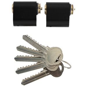 HOME It® οβάλ κύλινδρος μεσαίου μεγέθους με 7 καρφιά σε μαύρο ματ με 3 κλειδιά (2 τεμ)