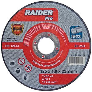 RAIDER RAIDER ΤΡΟΧΟΣ ΚΟΠΗΣ ΙΝΟΧ PRO 115*1.0*22.2mm 160120 έως και 12 άτοκες δόσεις