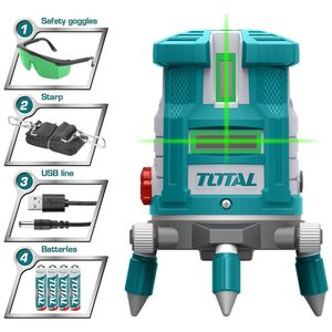 TOTAL ΑΛΦΑΔΙ LASER ΑΥΤΟ-ΟΡΙΖΟΝΤΙΟΥΜΕΝΟ 0-20m ΠΡΑΣΙΝΕΣ ΑΚΤΙΝΕΣ (TLL305205) ως 12 Άτοκες Δόσεις
