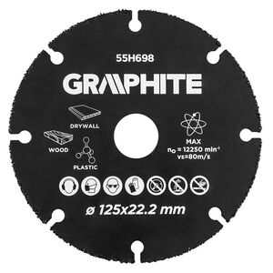 GRAPHITE Δίσκος καρβιδίου Multi Material 125mm 55H698 έως 12 άτοκες Δόσεις