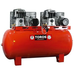 TOROS ΑΕΡΟΣΥΜΠΙΕΣΤΗΣ ME 2 ΚΕΦΑΛΕΣ ΜΕ ΙΜΑΝΤΑ 900LIT/20HP-(10+10)HP ΜΕ ΠΙΝΑΚΑ Υ/Δ 602075 έως 12 άτοκες δόσεις