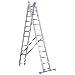BULLE ΣΚΑΛΑ ΑΛΟΥΜΙΝΙΟΥ ΔΙΠΛΗ ΕΠΕΚΤΕΙΝΟΜΕΝΗ PROFESSIONAL 2x12 ΣΚΑΛΙΑ 631185 έως 12 άτοκες δόσεις