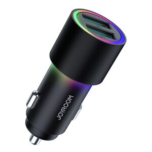 JoyRoom JoyRoom - Car Charger (JR-CL10) - with RGB LED Lights, 2x USB 24W, 4.8A - Black 6941237177537 έως 12 άτοκες Δόσεις