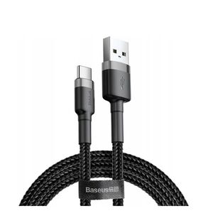 Baseus Cafule Braided USB 2.0 Cable USB-C male - USB-A male Μαύρο 1m (CATKLF-BG1) (BASCATKLF-BG1) έως 12 άτοκες Δόσεις