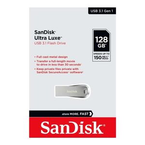 USB 3.1 Flash Disk SanDisk Ultra Luxe SDCZ74 USB A 128GB 150MB/s Ασημί 619659172855 έως και 12 άτοκες δόσεις