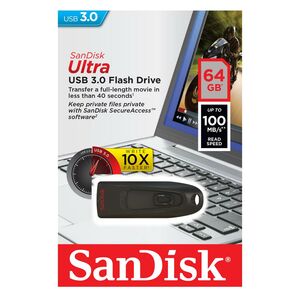 SanDisk Ultra USB 3.0 Flash Drive 64GB (SDCZ48-064G-U46) (SANSDCZ48-064G-U46) έως 12 άτοκες Δόσεις