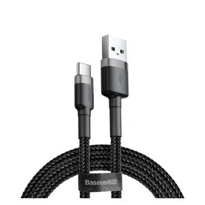 Baseus Cafule Braided USB 2.0 Cable USB-C male - USB-A male Μαύρο 0.5m (CATKLF-AG1) (BASCATKLFAG1) έως 12 άτοκες Δόσεις