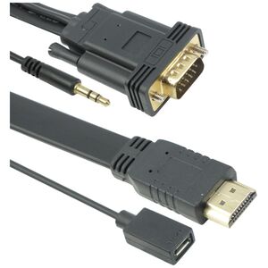 Καλώδιο No brand, HDMI σε VGA, 3m με Ήχο Πλακέ - 18261