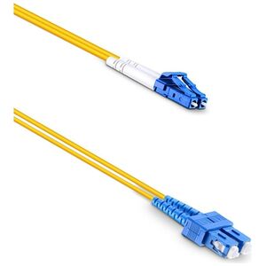 Fiber patch cable DeTech, SC-LC, UPC, Singlemode, Duplex, 3.0m, Yellow - 18327