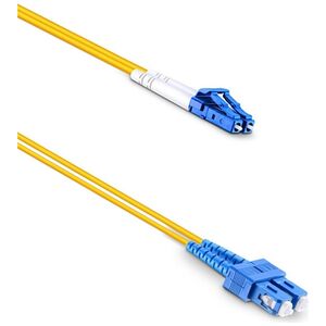 Fiber patch cable DeTech, SC-LC, UPC, Singlemode, Duplex, 5.0m, Yellow - 18328