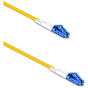 Fiber patch cable DeTech, LC-LC, UPC, Singlemode, Duplex, 3.0m, Yellow - 18330