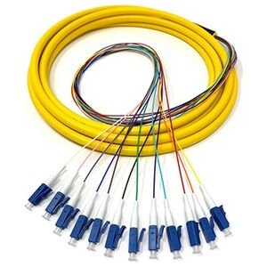 Fiber cable, LC, Pigtail, UPC, Singlemode, 1.5m, Yellow - 18334