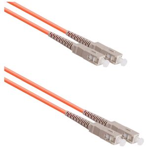 Fiber patch cable DeTech, SC-SC, UPC, Multimode, Duplex, 10m, Orange - 18337