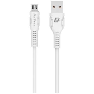 Kαλώδιο δεδομένων DeTech DE-27M, Micro USB, 1.0m, λευκό - 40109