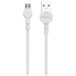 Kαλώδιο δεδομένων DeTech DE-C35M, Micro USB, 1.0m, λευκό - 40188