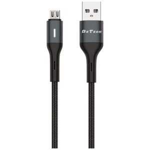 Kαλώδιο δεδομένων DeTech DE-C38M, Micro USB, 1.0m, Μαυρο - 40197