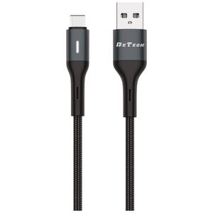 Kαλώδιο δεδομένων DeTech DE-C38C, Type-C, 1.0m, Μαυρο - 40199