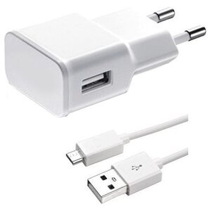 Φορτιστής δικτύου, No brand, 5V / 1A 220A, Universal, 1 x USB, καλώδιο Micro USB, λευκό - 14860