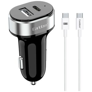 Φορτιστή αυτοκινήτου Earldom ES-CC14, 1xUSB, 1xType-C, με καλώδιο PD Type-C, Μαυρο - 40244