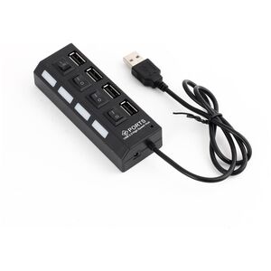 USB hub No Brand, USB 2.0, 4 θύρες, μαύρο - 12053