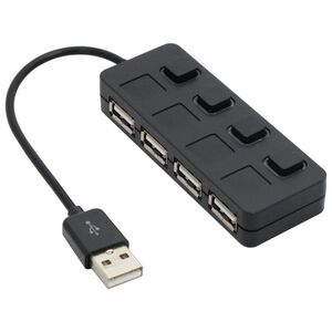 USB hub No Brand, USB 2.0, 4 θύρες, μαύρο - 12056