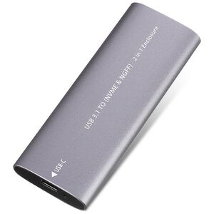 SSD Enclosure No brand SHL-R320, USB 3.1 - M.2 SATA+NVME, Gray - 17756