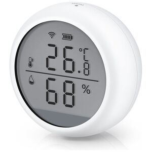 Smart sensor No brand PST-WSD400B, For temperature and humidity, LCD screen, Wi-Fi, Tuya Smart, White - 91010