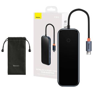 Baseus Hub 4in1 Baseus AcmeJoy Series USB-C to 3xUSB 3.0 + USB-C PD (dark grey) 037755 6932172613891 WKJZ010013 έως και 12 άτοκες δόσεις