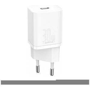 Baseus Φορτιστής Χωρίς Καλώδιο με Θύρα USB-C 30W Power Delivery Λευκός (Super Si) (CCSUP-J02) (BASCCSUPJ02) έως 12 άτοκες Δόσεις