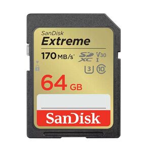 SanDisk Memory card SANDISK EXTREME SDXC 64GB 170/80 MB/s UHS-I U3 (SDSDXV2-064G-GNCIN) 035911 619659188610 SDSDXV2-064G-GNCIN έως και 12 άτοκες δόσεις