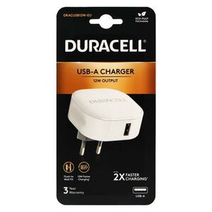 Φορτιστής Ταξιδίου Duracell 12W με Έξοδο USB 2.4A Λευκό 5056304311422 5056304311422 έως και 12 άτοκες δόσεις