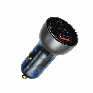 Baseus Dual Quick Charger Car Charger Baseus Particular Digital Display QC+PPS 65W (Silver) 022885  CCKX-C0A έως και 12 άτοκες δόσεις 6953156223172