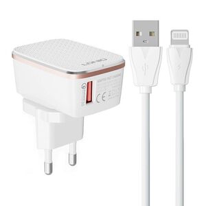 LDNIO Wall charger A1204Q 18W +  Lightning cable 042550  A1204Q Lightning έως και 12 άτοκες δόσεις 5905316141513