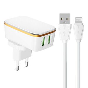 LDNIO Wall charger  LDNIO A2204 2USB + Lightning cable 042572  A2204 Lightning έως και 12 άτοκες δόσεις 5905316141711