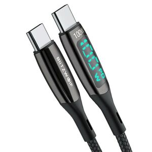 BlitzWolf USB-C to USB-C cable BlitzWolf BW-TC23, with display, 100W, 1.8m (black) 050700  BW-TC23 1.8m έως και 12 άτοκες δόσεις 5905316147171