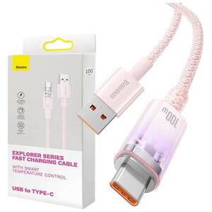 Baseus Quick Charge USB-C Baseus  6A, 1m (Pink) 050380  CATS010404 έως και 12 άτοκες δόσεις 6932172629151