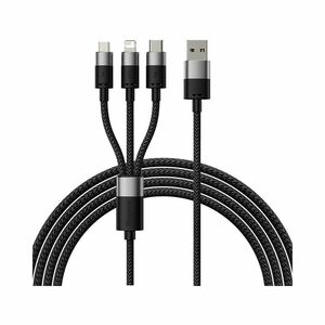 Baseus 3in1 Braided USB to Lightning / Type-C / micro USB Cable 3.5A Μαύρο 1.2m (CAXS000001) (BASCAXS000001) έως 12 άτοκες Δόσεις