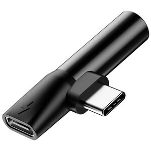 Baseus Audio Adapter USB-C to Mini Jack 3.5mm + USB-C Black (CATL41-01) (BASCATL41-01) έως 12 άτοκες Δόσεις