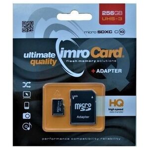 Imro memory card 256GB microSDXC kl. 10 UHS-3 + adapter