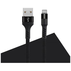 Maxlife MXUC-01 cable USB - USB-C 1,0 m 2A black nylon