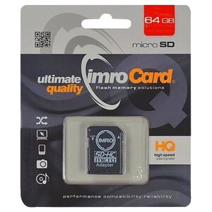 Imro memory card 64GB microSDXC cl. 10 UHS-I + adapter