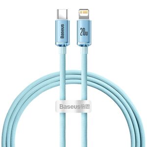 Baseus cable Crystal Shine USB-C - Lightning 1,2 m 20W sky blue