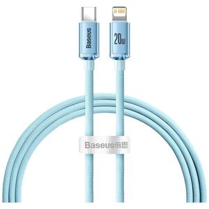 Baseus cable Crystal Shine USB-C - Lightning 1,2 m 20W sky blue